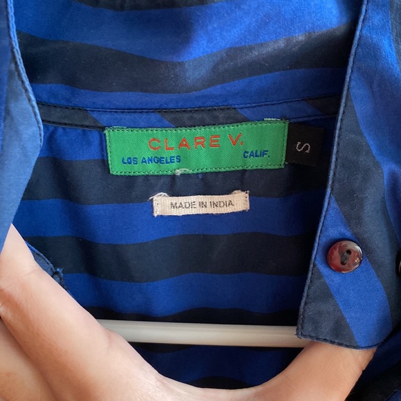 Clare V blue striped dress size S - Picture 9 of 9